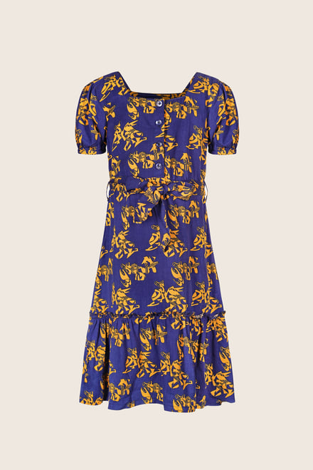 Square Neck Tiered Puff Sleeve Dress (2/3yrs-8/9yrs)