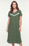 Butterfly Printed S/S Nightwear With Lacetrims