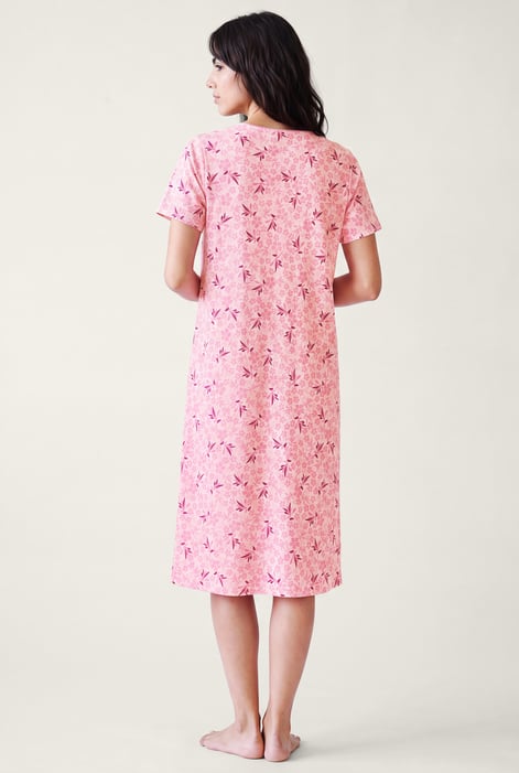 Pink Pleated Details S/S Nightdress