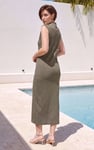 Tipped Tailored Rib Jersey Midi Dress