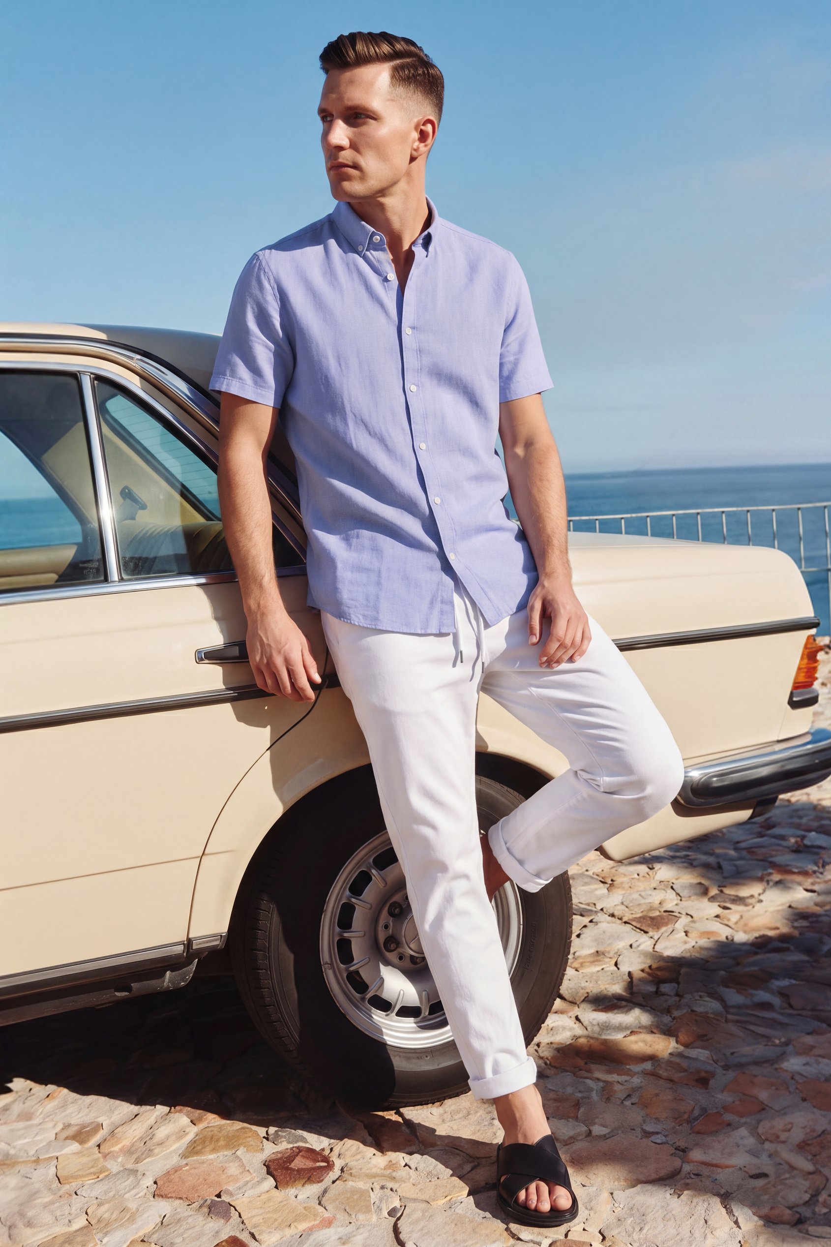 Men's Linen Blend Short Sleeve Shirt