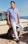 Men's Linen Blend Short Sleeve Shirt