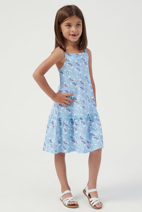 Girls Purple Sleeveless Tiered Jersey Dress