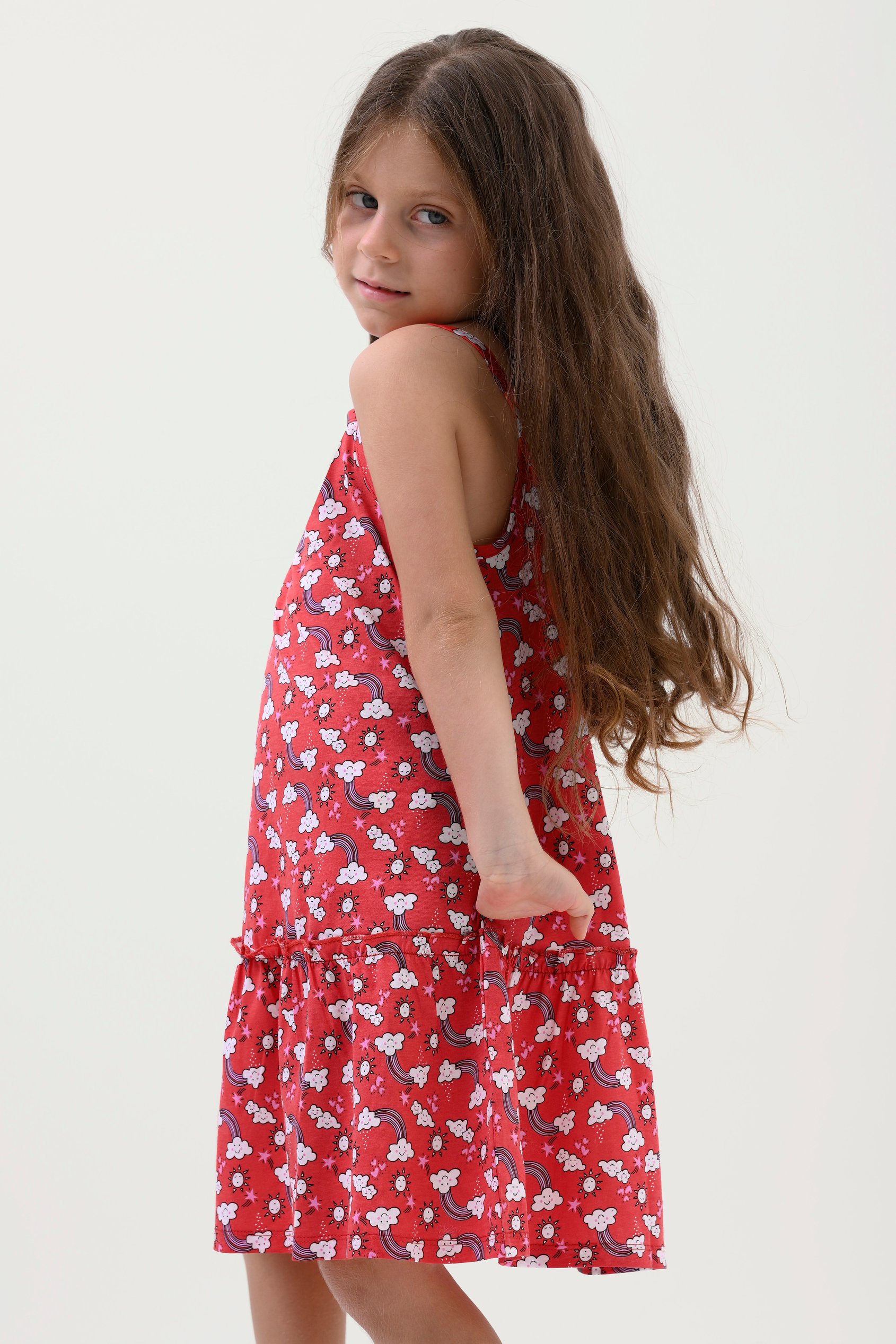 Girls Sleeveless Tiered Jersey Dress