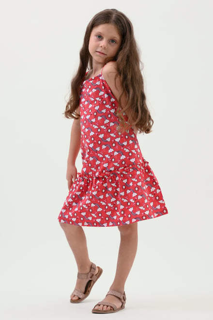 Girls Sleeveless Tiered Jersey Dress