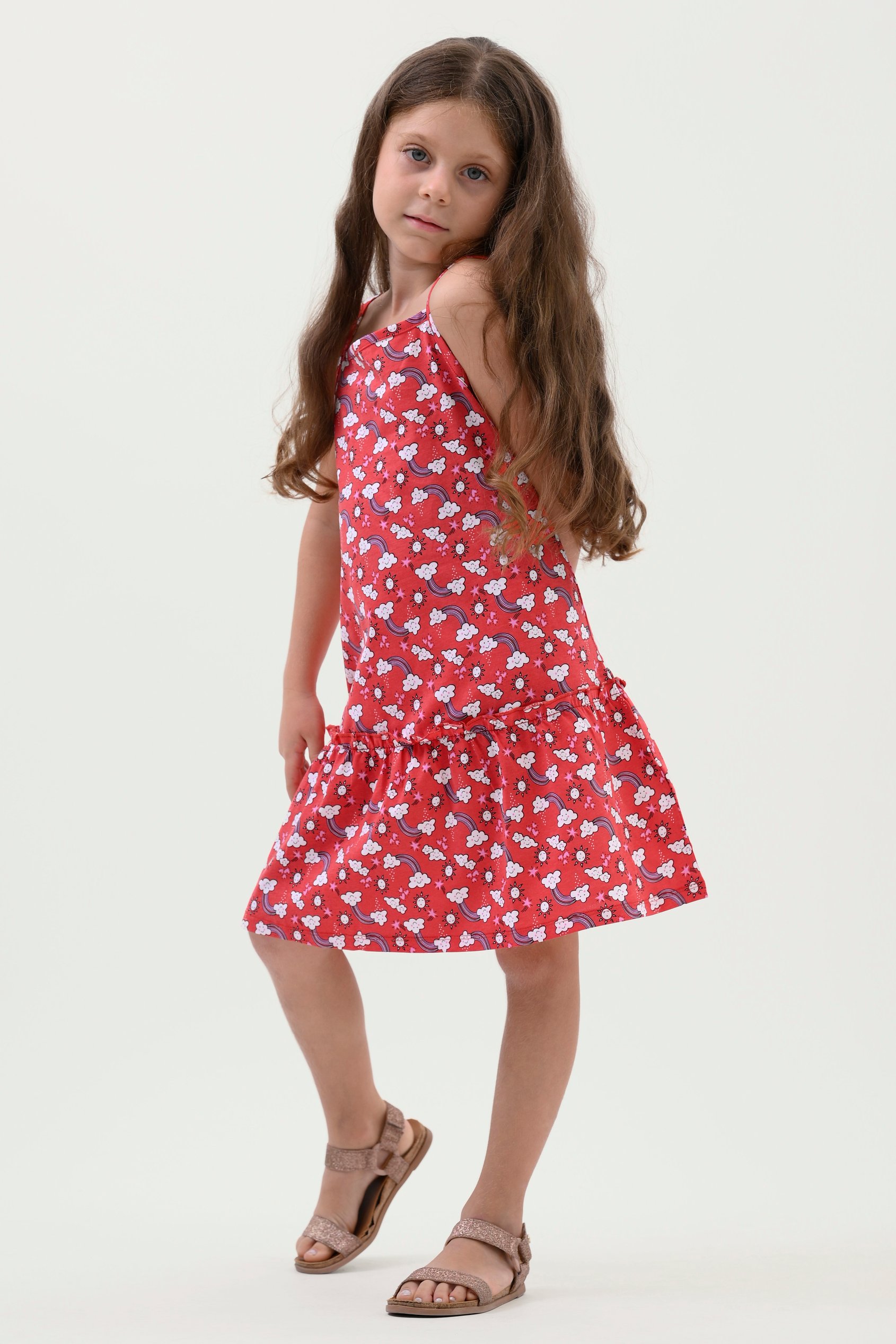 Girls Sleeveless Tiered Jersey Dress