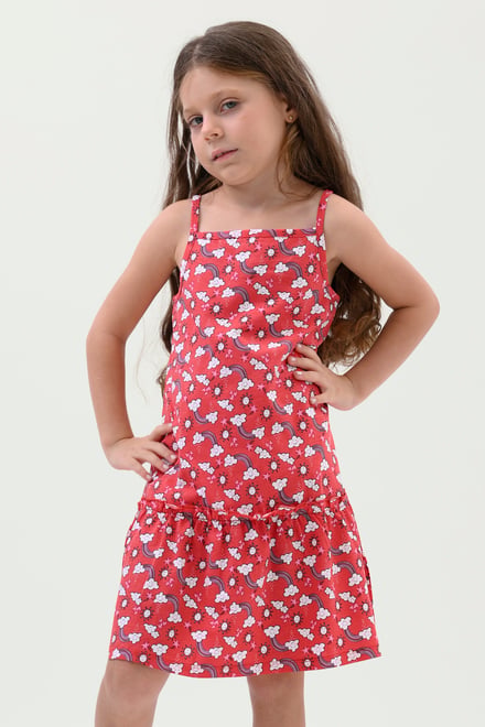 Girls Sleeveless Tiered Jersey Dress