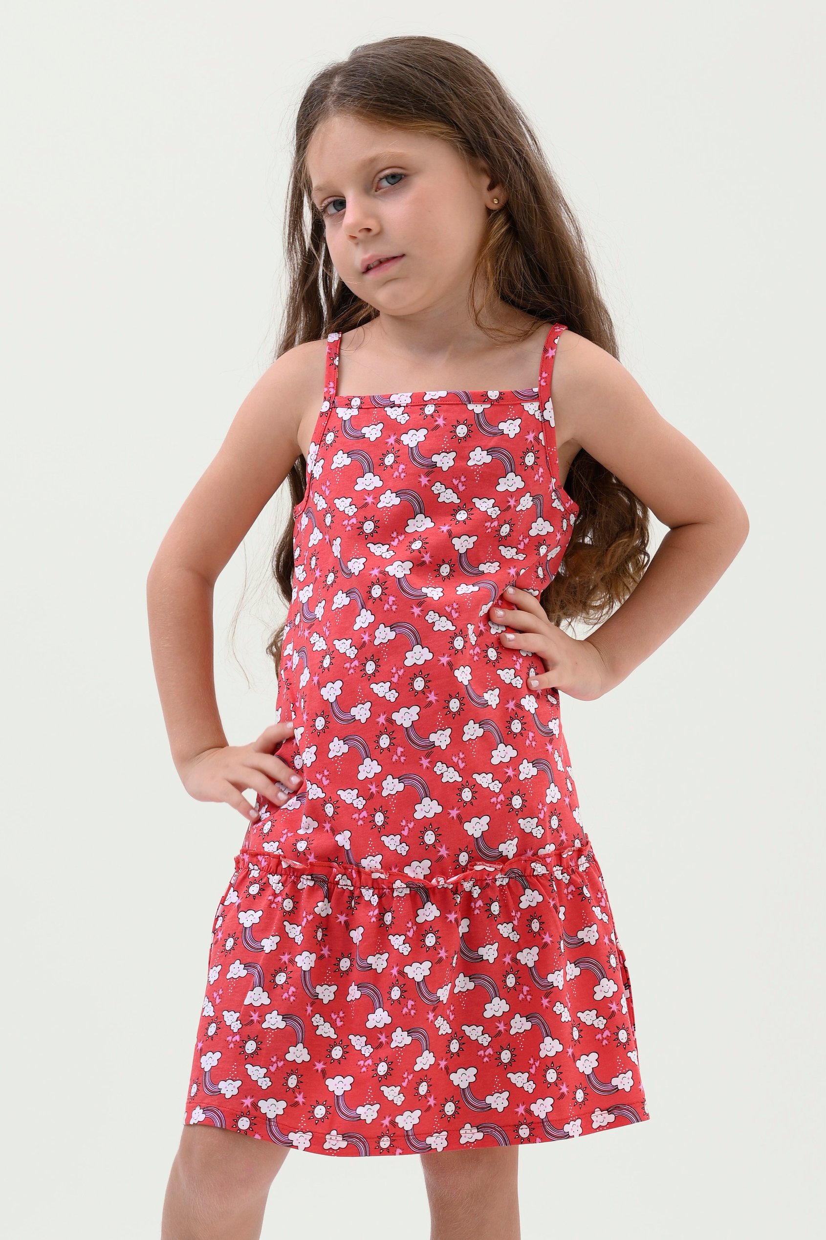 Girls Sleeveless Tiered Jersey Dress