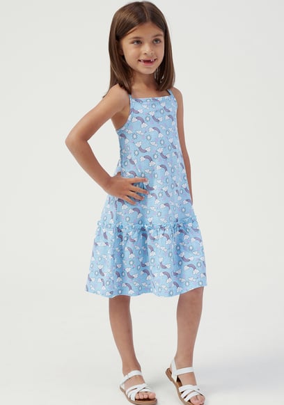 Girls Sleeveless Tiered Jersey Dress