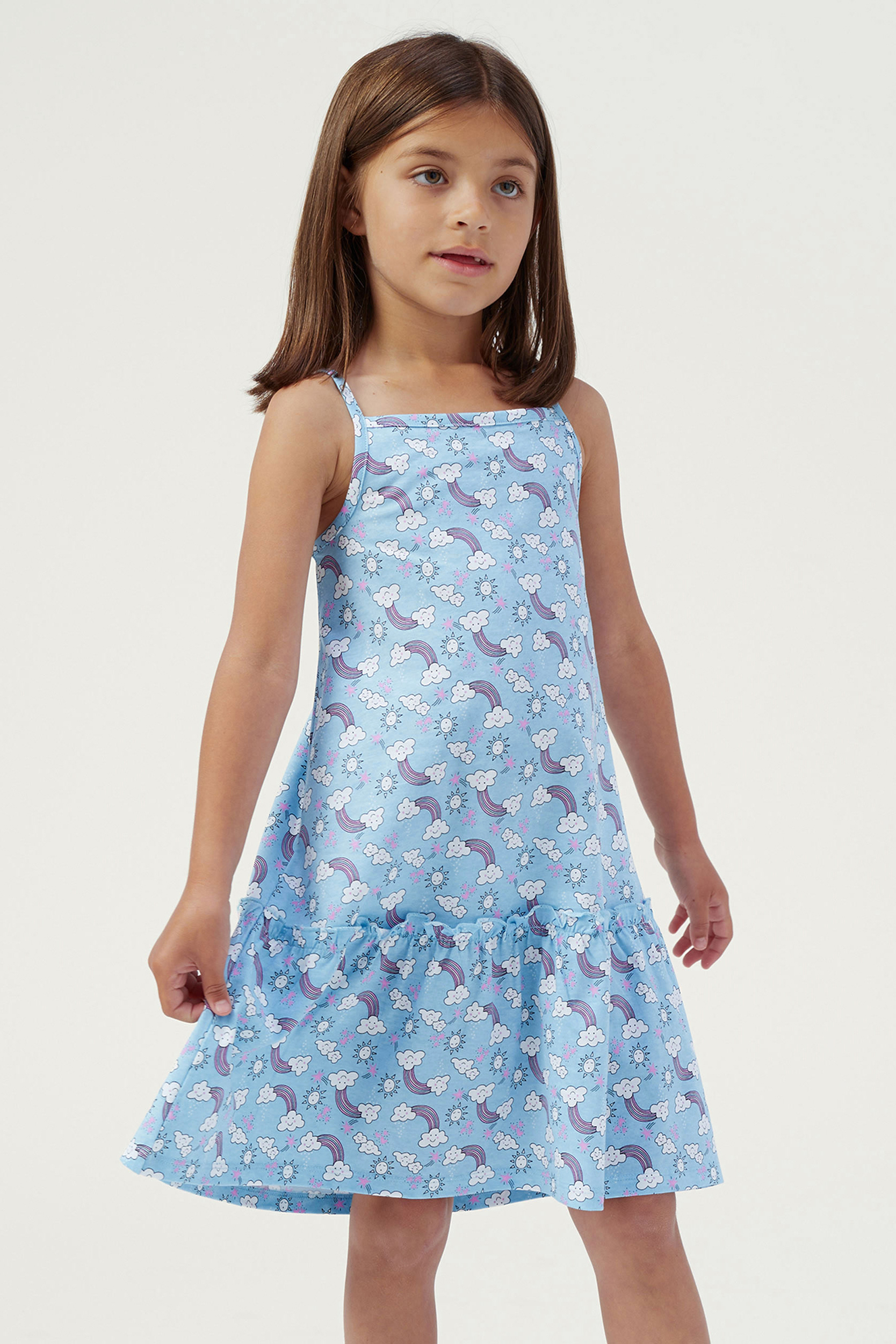 Girls Sleeveless Tiered Jersey Dress
