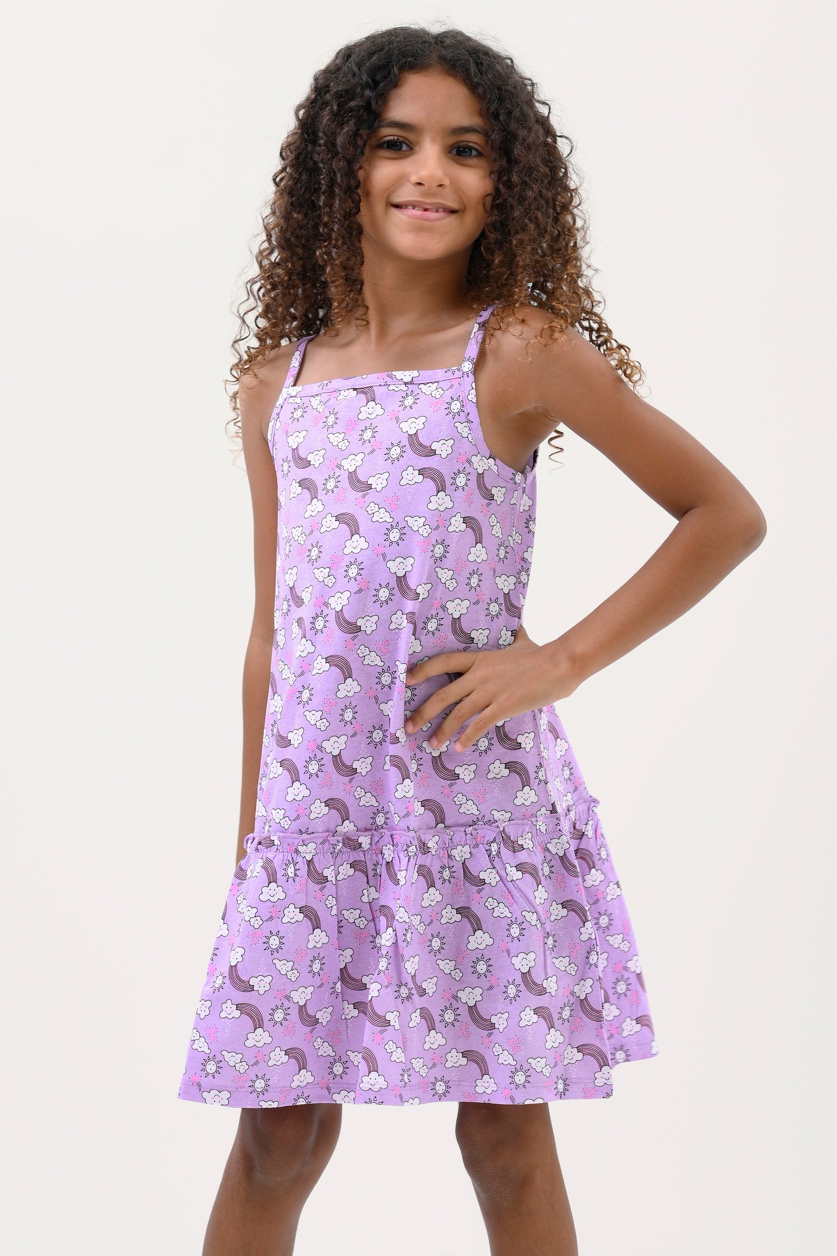 Girls Sleeveless Tiered Jersey Dress