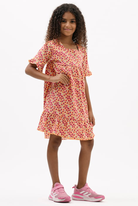 Girls Purple Ditsy Print Dress (12/18mths-6/7yrs)