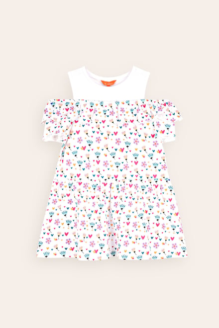 Girls Printed Ruffles Dress (5/6yrs-10/11yrs)