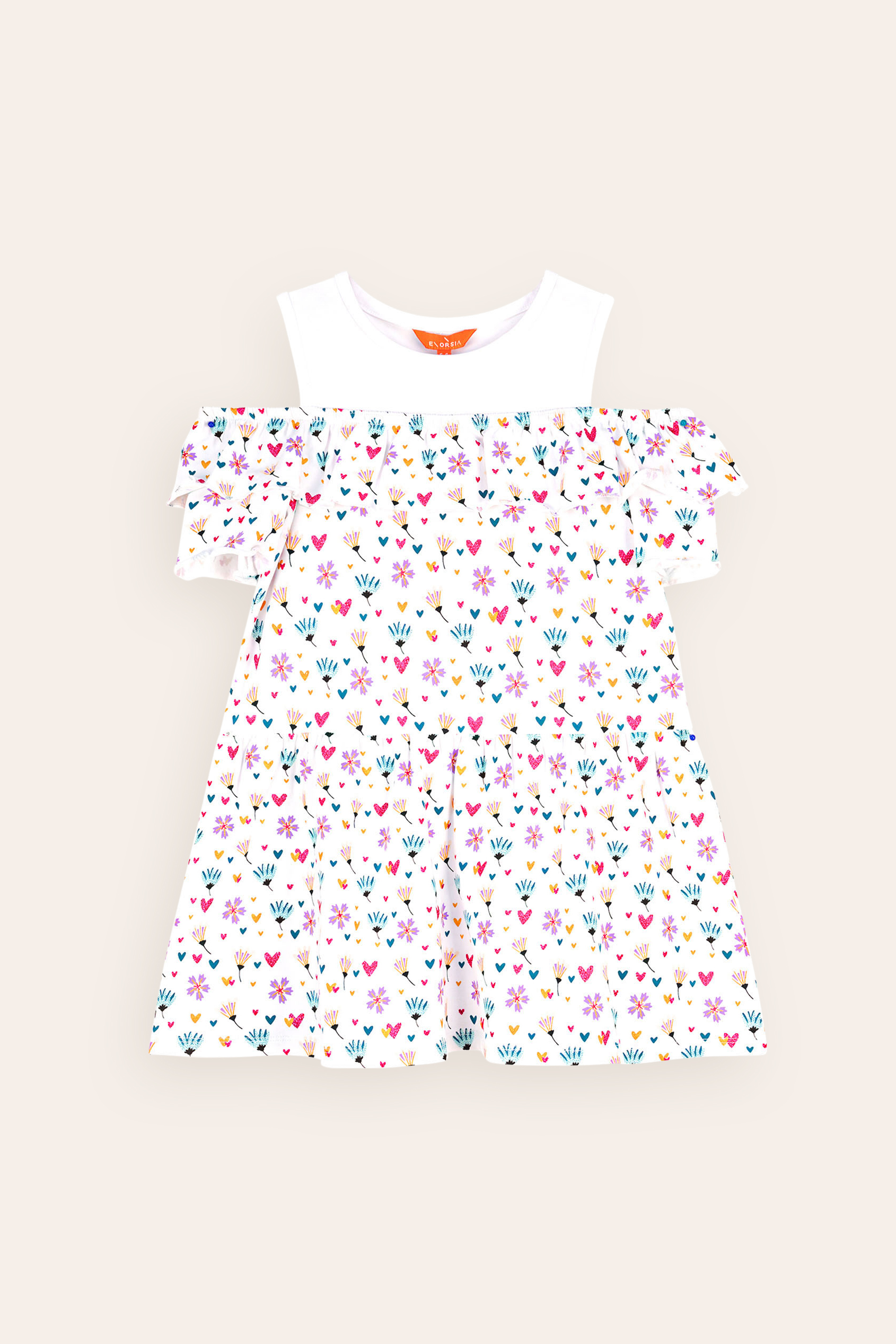 Girls Printed Ruffles Dress (5/6yrs-10/11yrs)