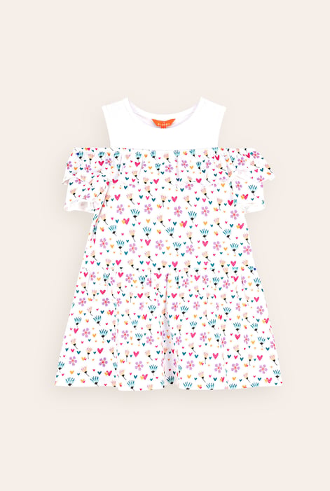 Girls Printed Ruffles Dress (5/6yrs-10/11yrs)
