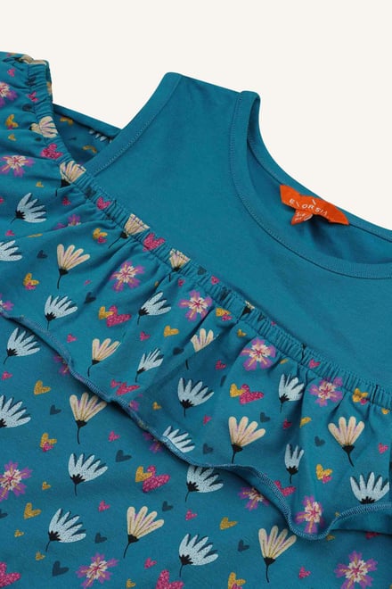 Girls Printed Ruffles Dress (5/6yrs-10/11yrs)