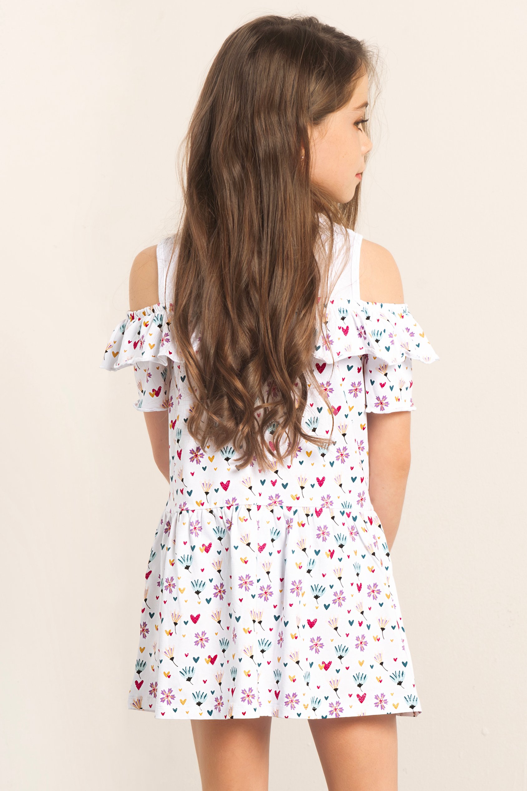 Girls Printed Ruffles Dress (5/6yrs-10/11yrs)