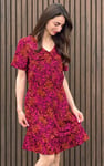 Womens V-neck Button Through Dress