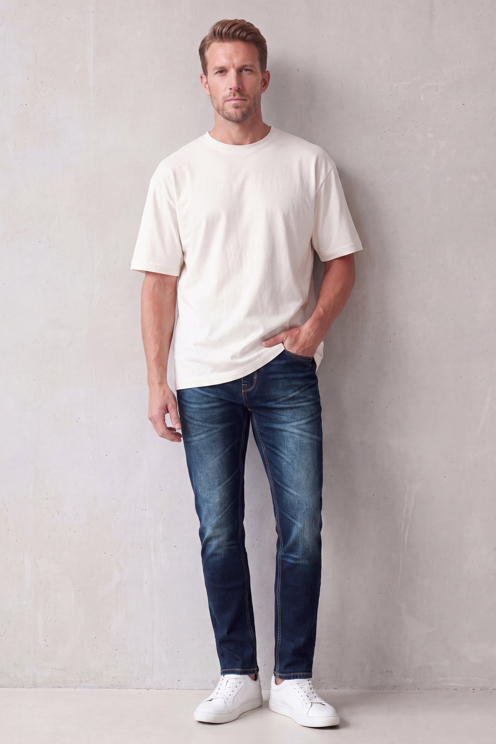 Men’s Skinny Fit Stretch Washed Jeans | Enorsia