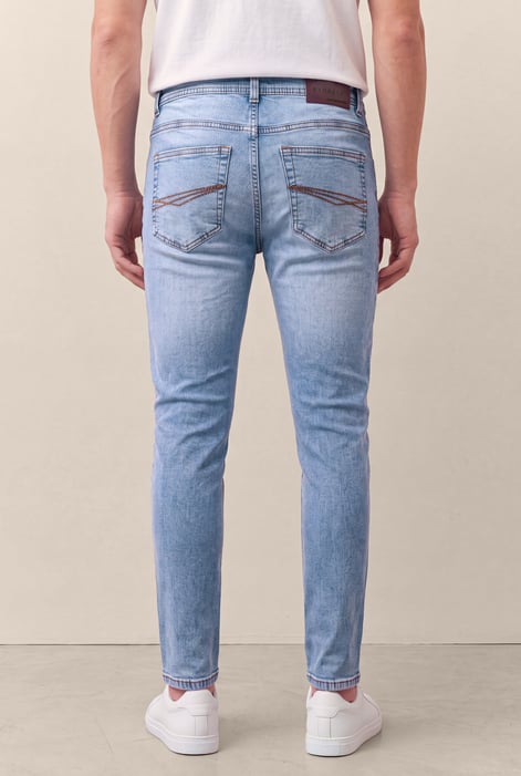 Men’s Light Blue Skinny Fit Stretch Washed Jeans | Enorsia