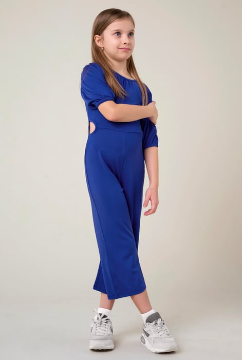 Blue Jumpsuits With Side Key Hole Details