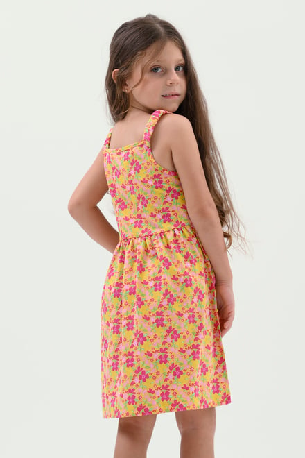Strappy Floral Printed Jersey Dress