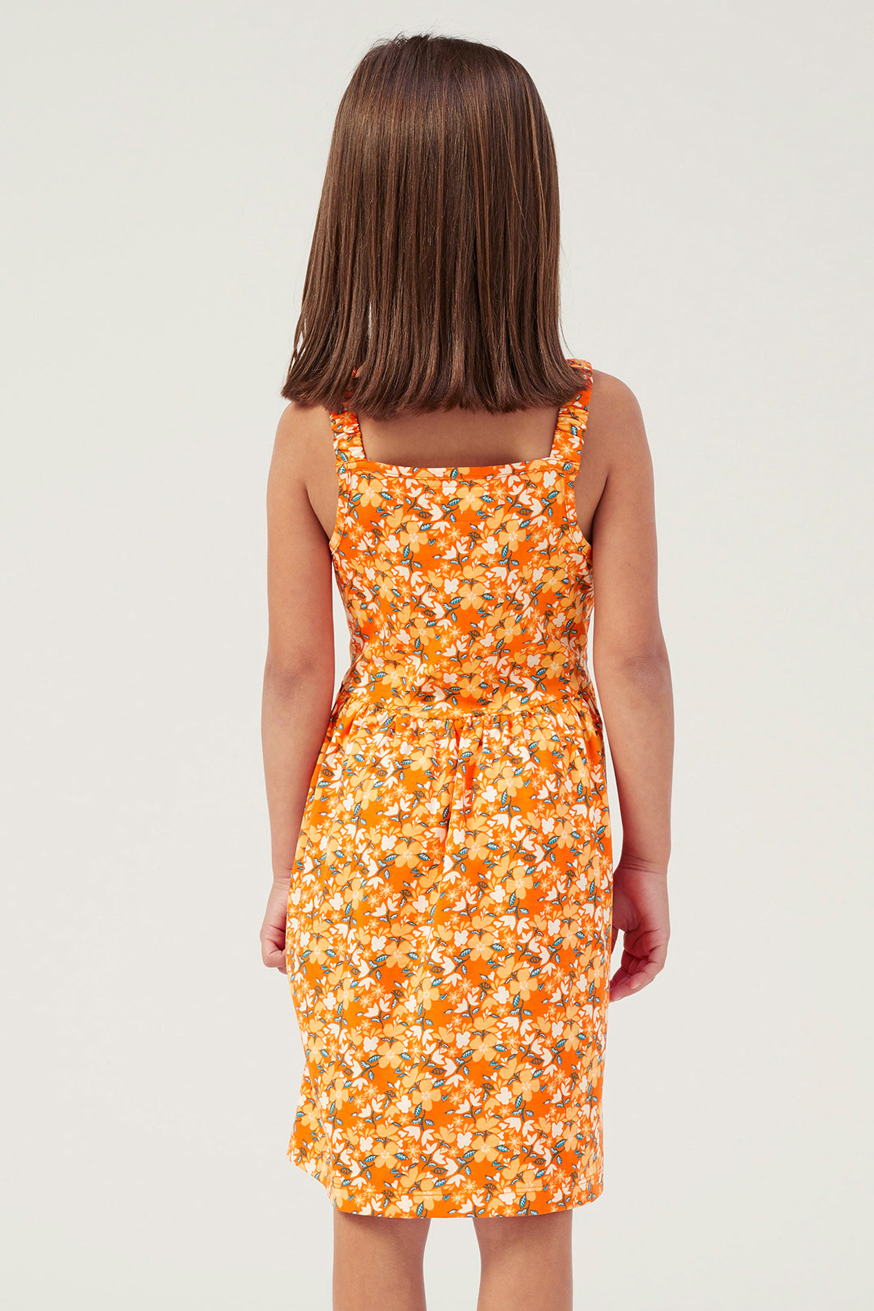 Strappy Floral Printed Jersey Dress