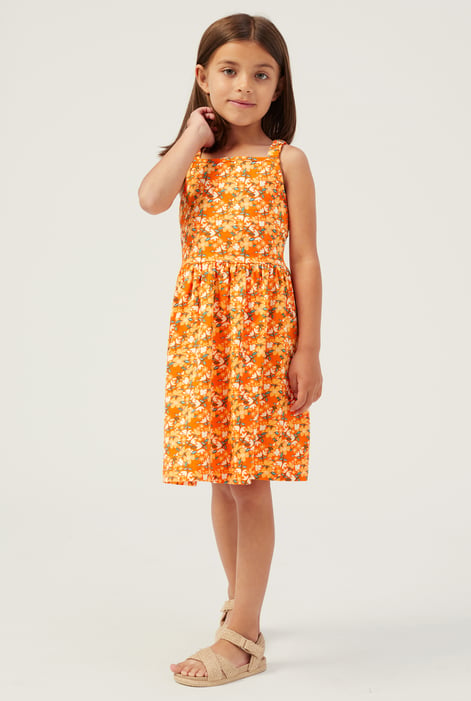 White Strappy Floral Printed Jersey Dress
