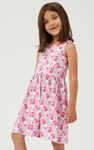 Strappy Floral Printed Jersey Dress