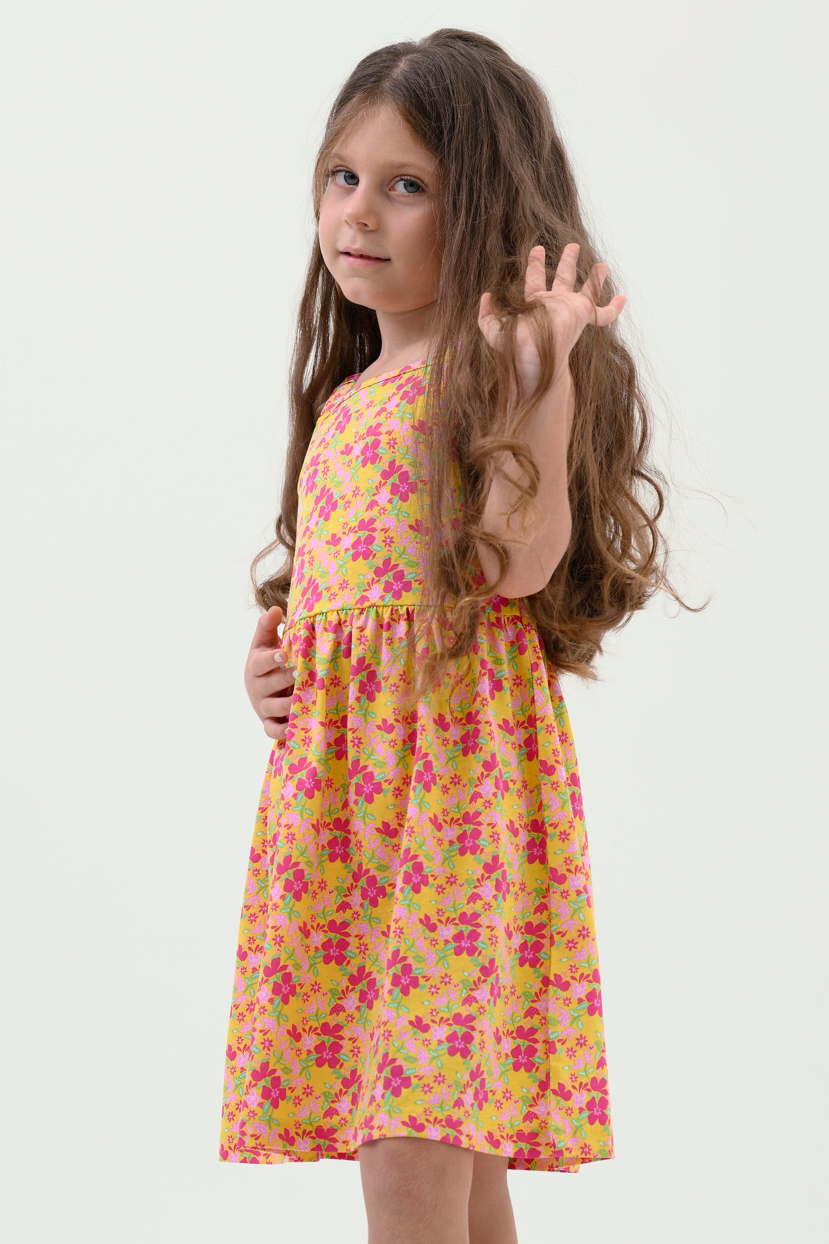 Strappy Floral Printed Jersey Dress