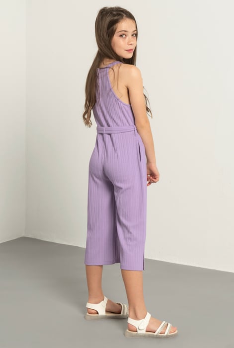 Girls Purple Variegated Textured Jumpsuit (5/6yrs-10/11yrs)