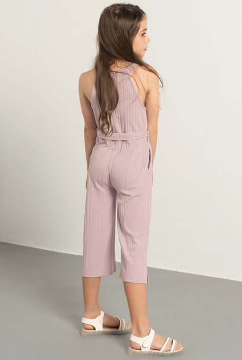 Girls Pink Variegated Textured Jumpsuit (5/6yrs-10/11yrs)