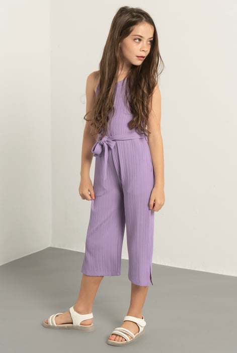 Girls Purple Variegated Textured Jumpsuit (5/6yrs-10/11yrs)