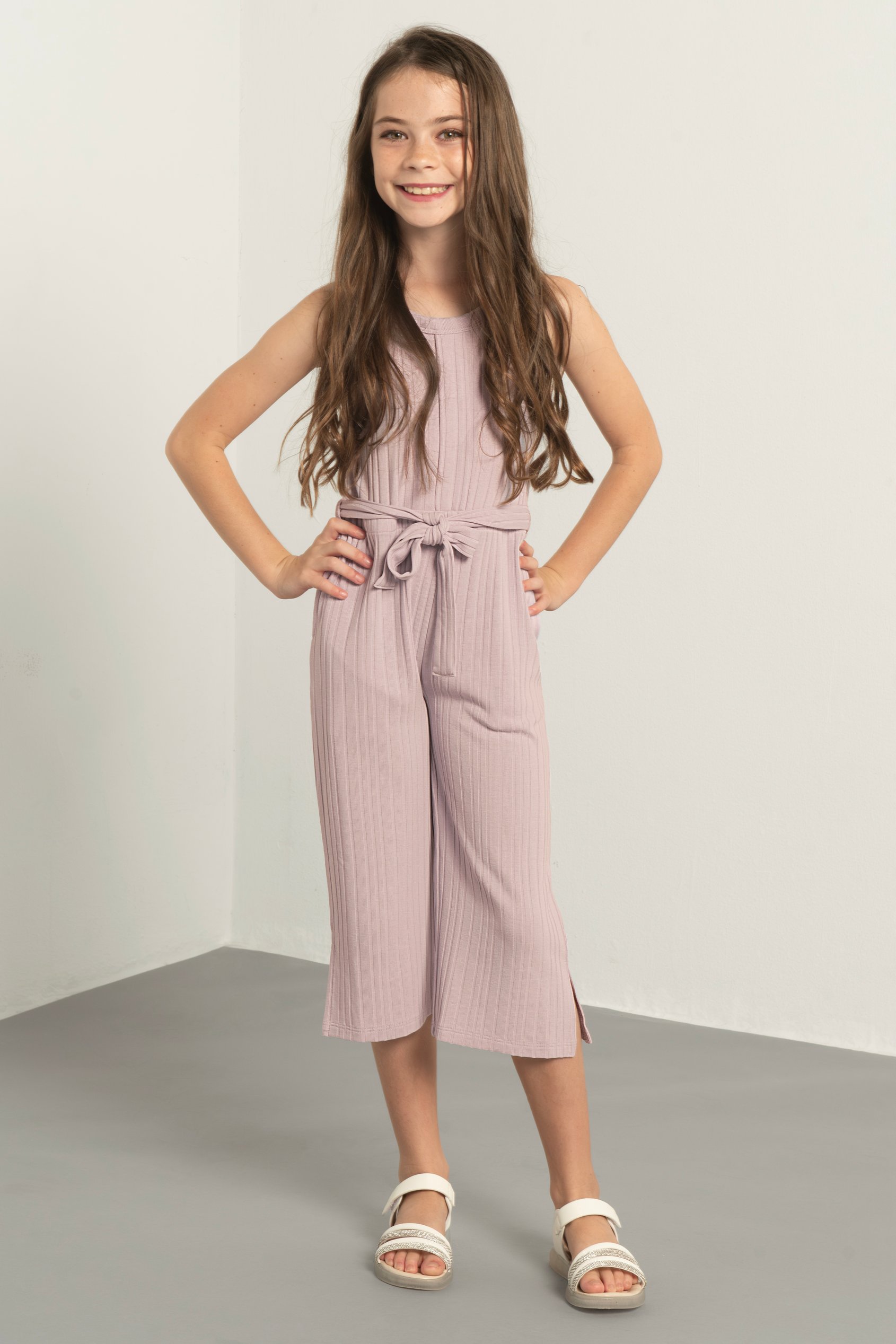 Girls Variegated Textured Jumpsuit (5/6yrs-10/11yrs)