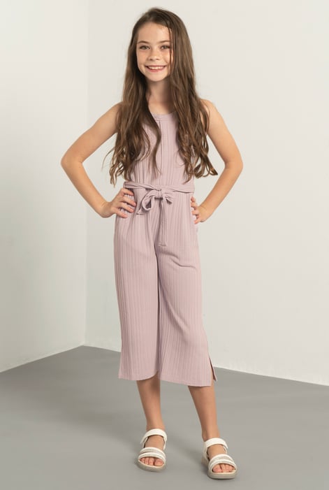 Girls Purple Variegated Textured Jumpsuit (5/6yrs-10/11yrs)