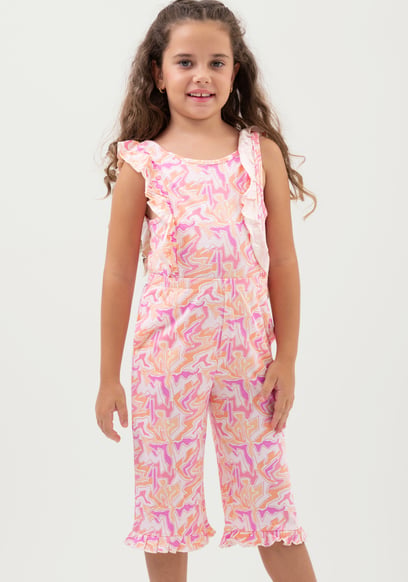 Girls Rainbow Fluid Print Jumpsuit (12/18mths-6/7yrs)