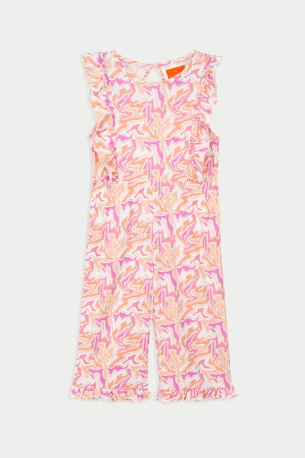 Girls Rainbow Fluid Print Jumpsuit (12/18mths-6/7yrs)