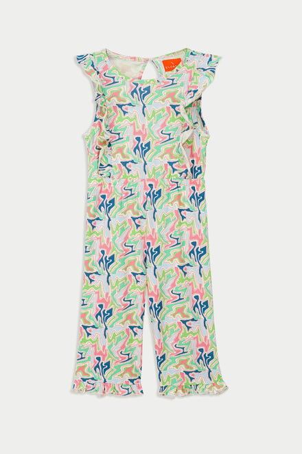 Girls Rainbow Fluid Print Jumpsuit (12/18mths-6/7yrs)