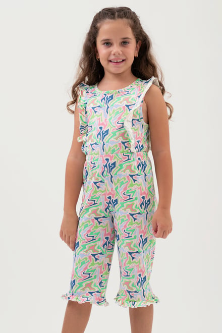 Girls Rainbow Fluid Print Jumpsuit (12/18mths-6/7yrs)