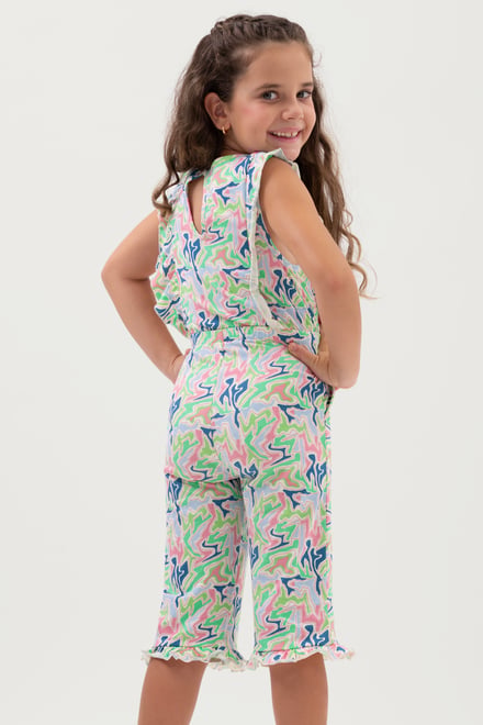 Girls Rainbow Fluid Print Jumpsuit (12/18mths-6/7yrs)