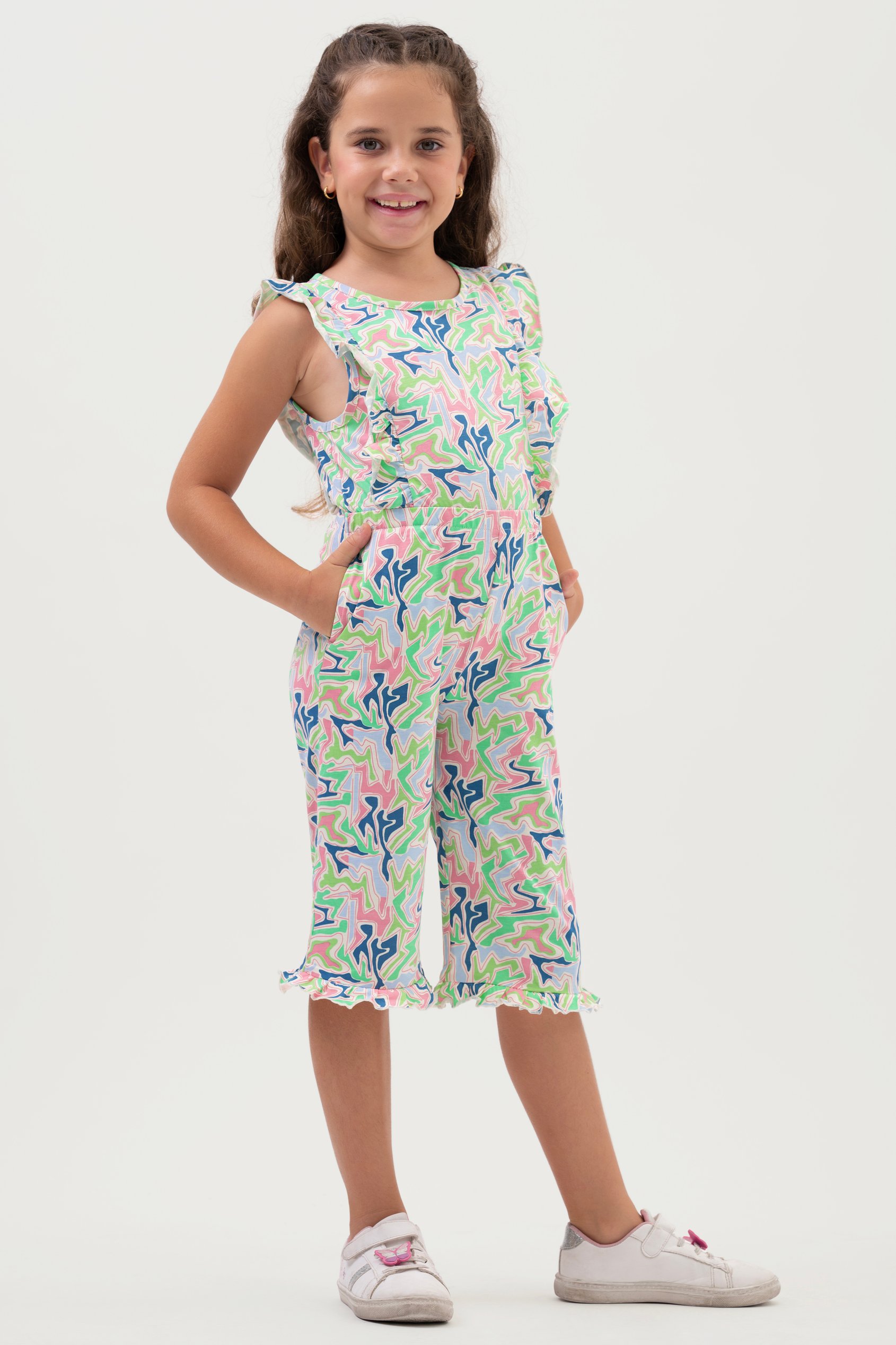 Girls Rainbow Fluid Print Jumpsuit (12/18mths-6/7yrs)