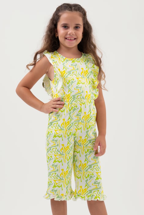 Girls Pink Rainbow Fluid Print Jumpsuit (12/18mths-6/7yrs)