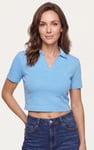 Women’s Cotton Jersey V Neck Cropped Top