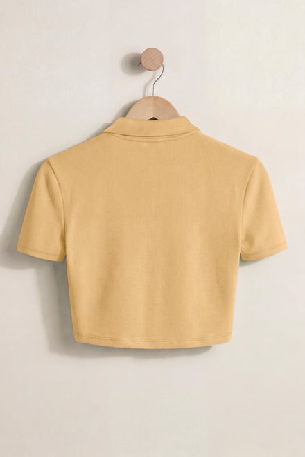 Women’s Cotton Jersey V Neck Cropped Top