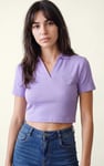 Women’s Cotton Jersey V Neck Cropped Top