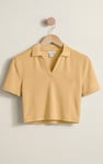 Women’s Cotton Jersey V Neck Cropped Top