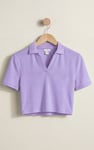 Women’s Cotton Jersey V Neck Cropped Top