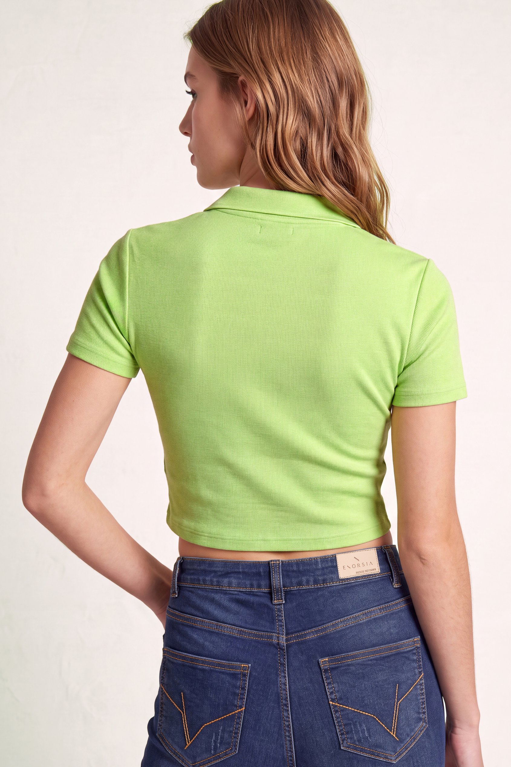 Women’s Cotton Jersey V Neck Cropped Top