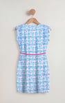 Belted Printed Jersey Dress
