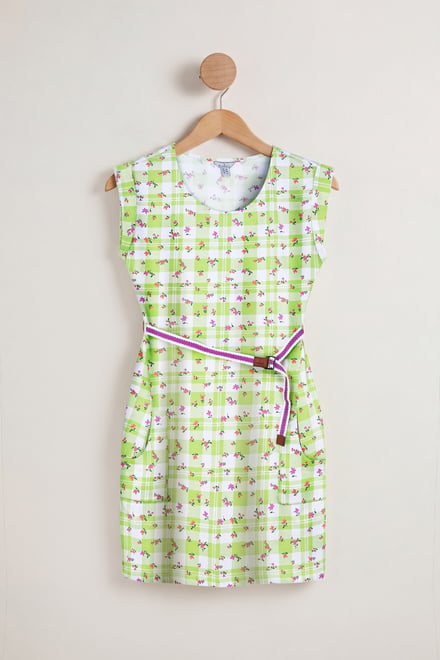 Belted Printed Jersey Dress